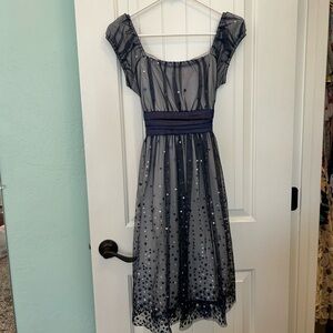 Elegant Navy Blue Kids Tween Dress
